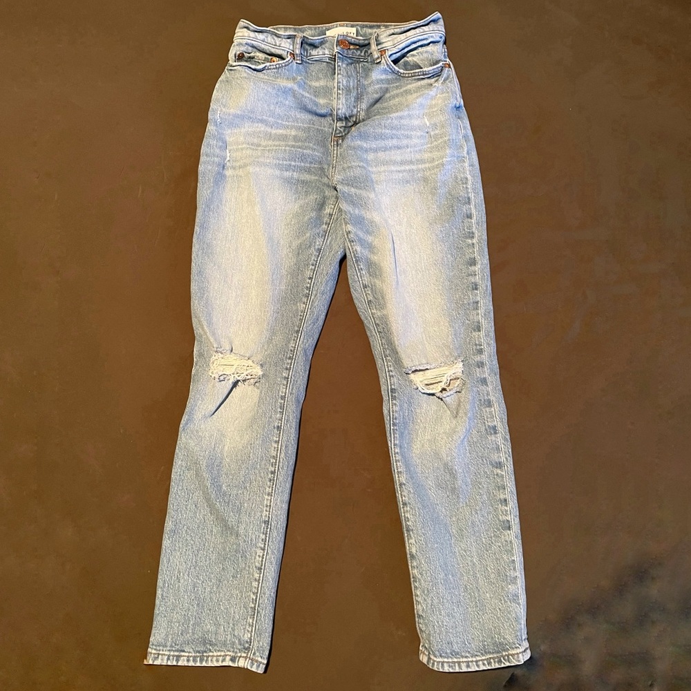 Light wash High Waisted Boyfriend Jeans, Size 2P, Loft